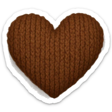 Brown knit heart, like a sweater texture heart sticker