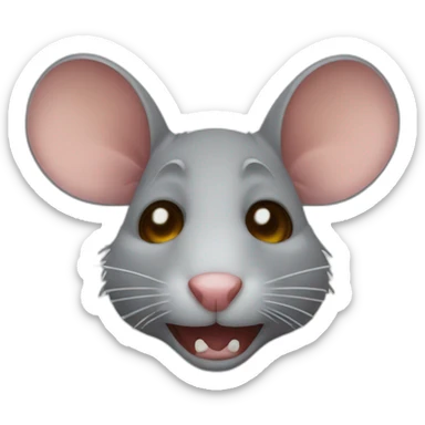 dead rat with crossed eyes sticker