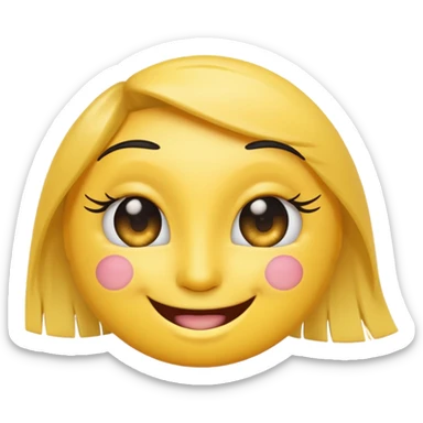 Winking emoji with eye lashes sticker