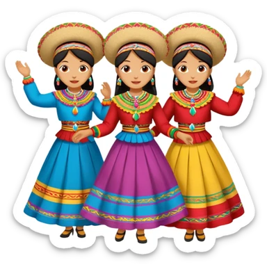 imagen de personas bailando huaylash en huancayo sticker