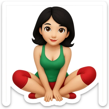 Change hair color to black, keep all other features the same, SFW, no background sticker