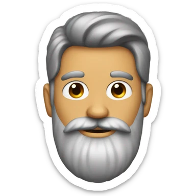 A dude with a big beard and a dog on his head sticker