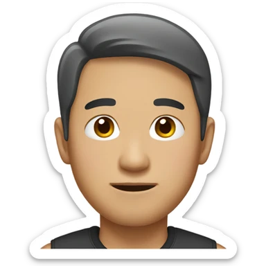 short asian man sticker