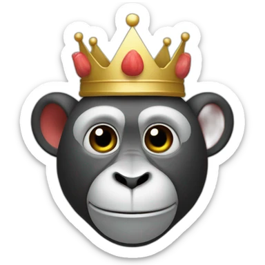 head of monkey watermelon with a crown sticker