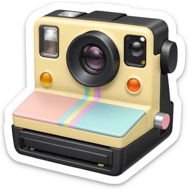 The Polaroid has a soft pastel tint on its captured image sticker