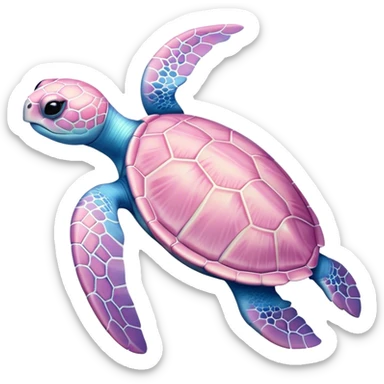 Light pink and blue sea turtle  sticker