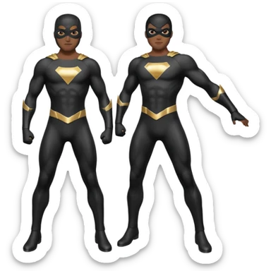 black superhero costume sticker