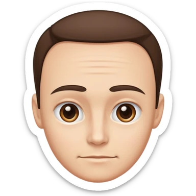 emoji of a human forehead, simple and clean cartoon style, only showing the upper part of the face from eyebrows to hairline sticker