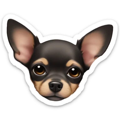 black & tan chihuahua puppy sleeping with a pink blanket  sticker