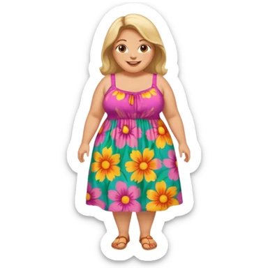 Fat lady on holiday  sticker