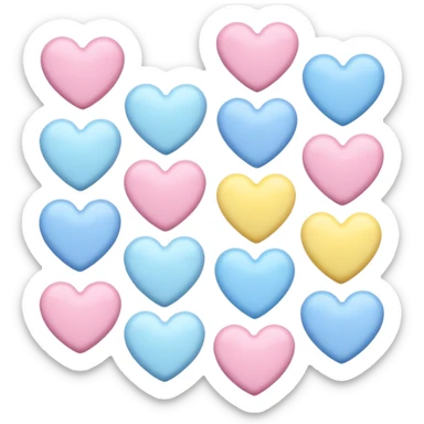 Hearts with pastel colors sticker