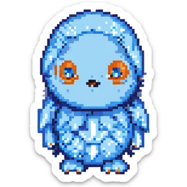 blue ghost made of swarovski crystals with an important expression in the eyes sticker