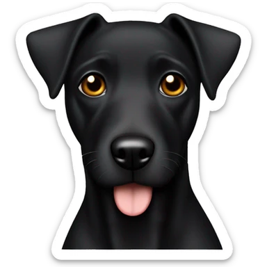 1 dog Black Patterdale Terrier brown eyes  sticker