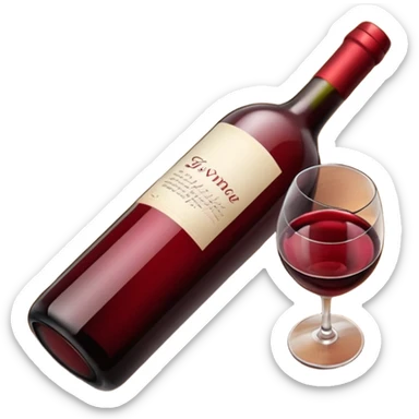 a wine bottle lying on its side rolling on the floor sticker