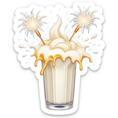 Fire works made of milk for the new year sticker