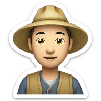 Stereotypical chinese farmer sticker