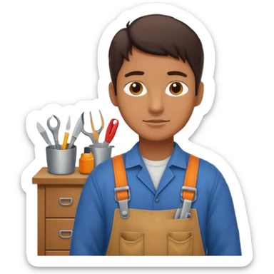 a craftsman works at home sticker
