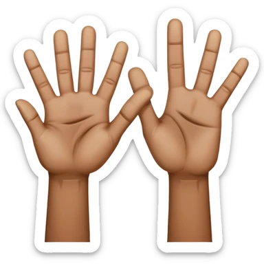 begging hands, palms up sticker