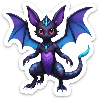Shiny Salandit-Umbreon-Noivern-Noibat-Hybrid (Full body) sticker