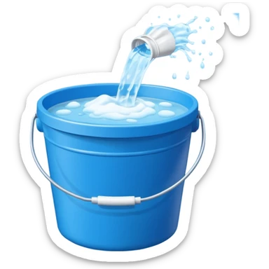 Bucket and cleaning product sticker