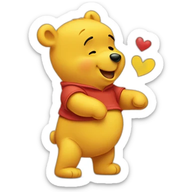 Pooh saying thanks sticker
