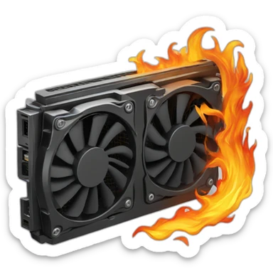 flaming gpu goes brrr sticker