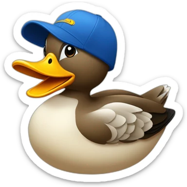 Canard avec casquette a l'envers sticker