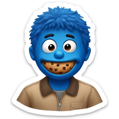 Cookie Monster but as a boy sticker