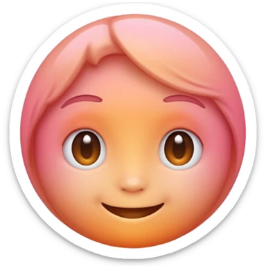 minimalist illustration of a warm glowing emoji face representing anonymous emotional connection. soft orange-pink gradient, gentle smile, organic round form, light diffusion, sense of warmth and intimacy, subtle glow around the edges, smooth and friendly aesthetic. sticker