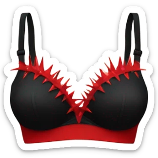 Black and red spiky bra sticker