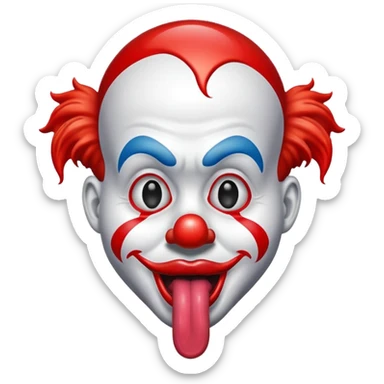 clown tounge sticking out sticker