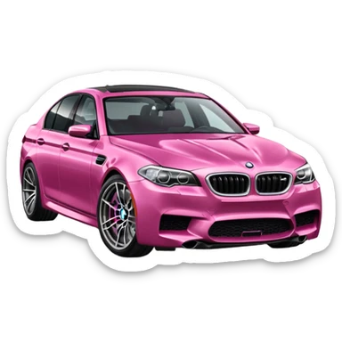 Bmw m5 Car that is pink and cute  sticker