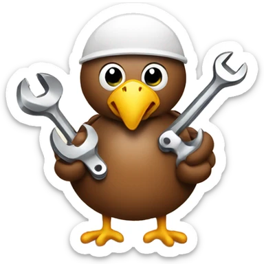 Turkey holding combination wrench sticker