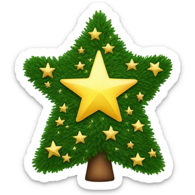 Christmas tree with big star on top sticker