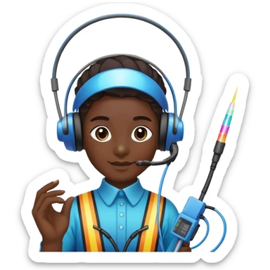 Create an emoji with a fiber optic installation technician during Carnival festivities sticker