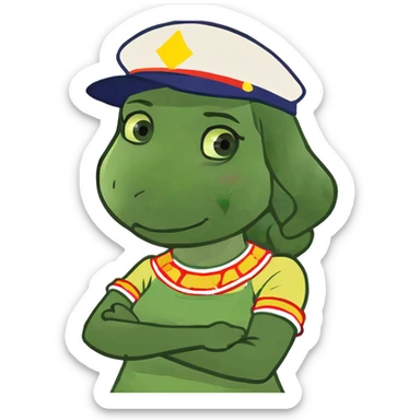 Girl crossing arms on neck  sticker