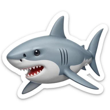 can you make me a shark emoji that’s sighing with a sweat mark sticker