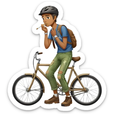 Bicycle rider who smokes weed and shit himself  sticker