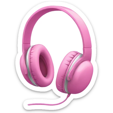 Pink headphones  sticker