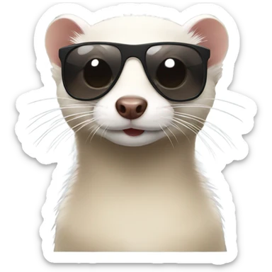 Ferret with sunglasses  sticker