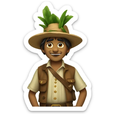 duende de pie grande y pie pequeño de la selva peruan sticker