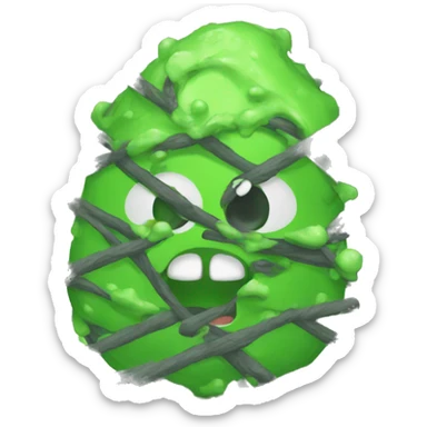 There is a slime in the cage sticker