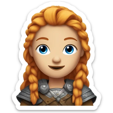 Orange haired, blue eyed Viking woman sticker