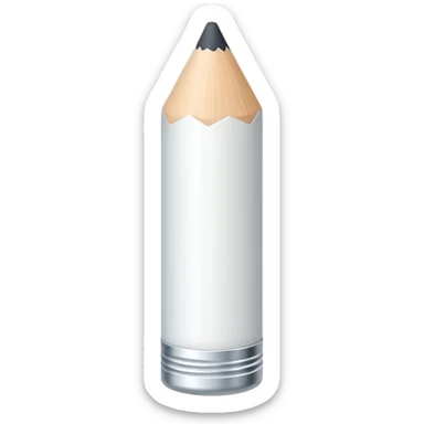 white colored pencil with a sharp tip sticker