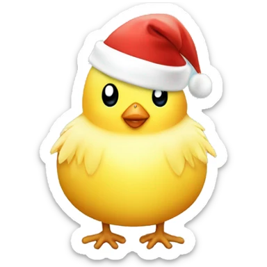 baby chick with Christmas lights and Santa hat sticker