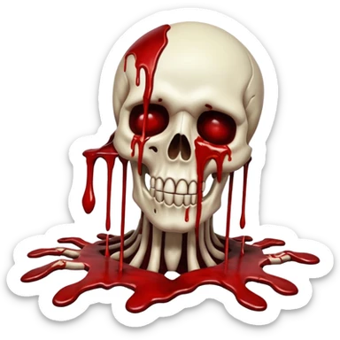 3D rotting corpse jumping in the air. In the style of your bloody skull art. More blood sticker