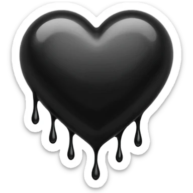 black ink heart emoji with ink streaks sticker