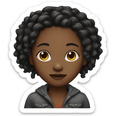 one black girl with short locs sticker