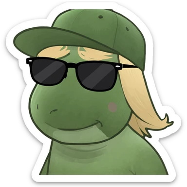 Girl with blonde hair wearing a hat with sunglasses  sticker