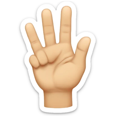 hand gesture with middle and ring fingers crossed, forming a ,,W'' shape for west side sticker